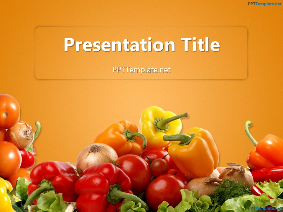 Free Various Vegetables PPT Template 